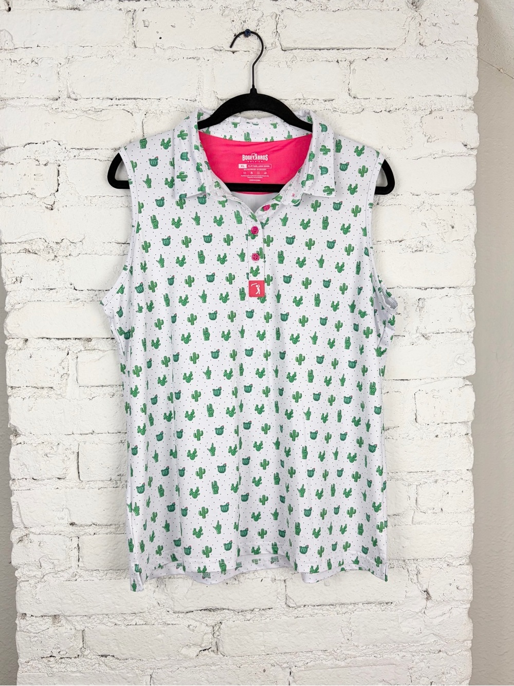Bogey Bros Cactus Prick-ly Pear Sleeveless Polo Golf Tank Top Womans XL - Picture 1 of 8